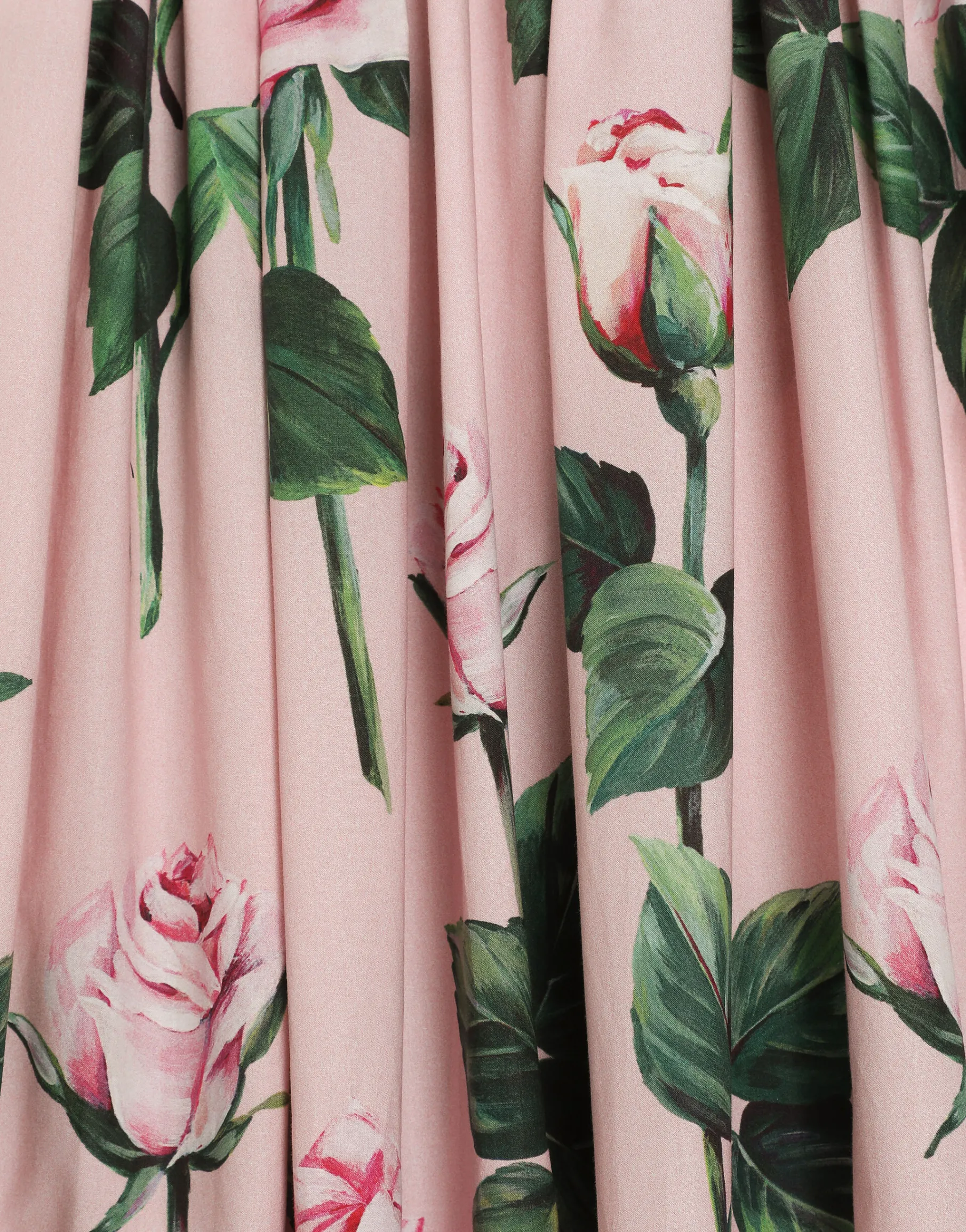 Rose-print poplin dress