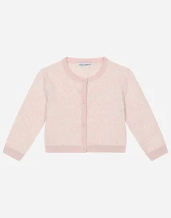 Round-neck jacquard cardigan