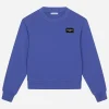 Round-neck jersey with logo tag
