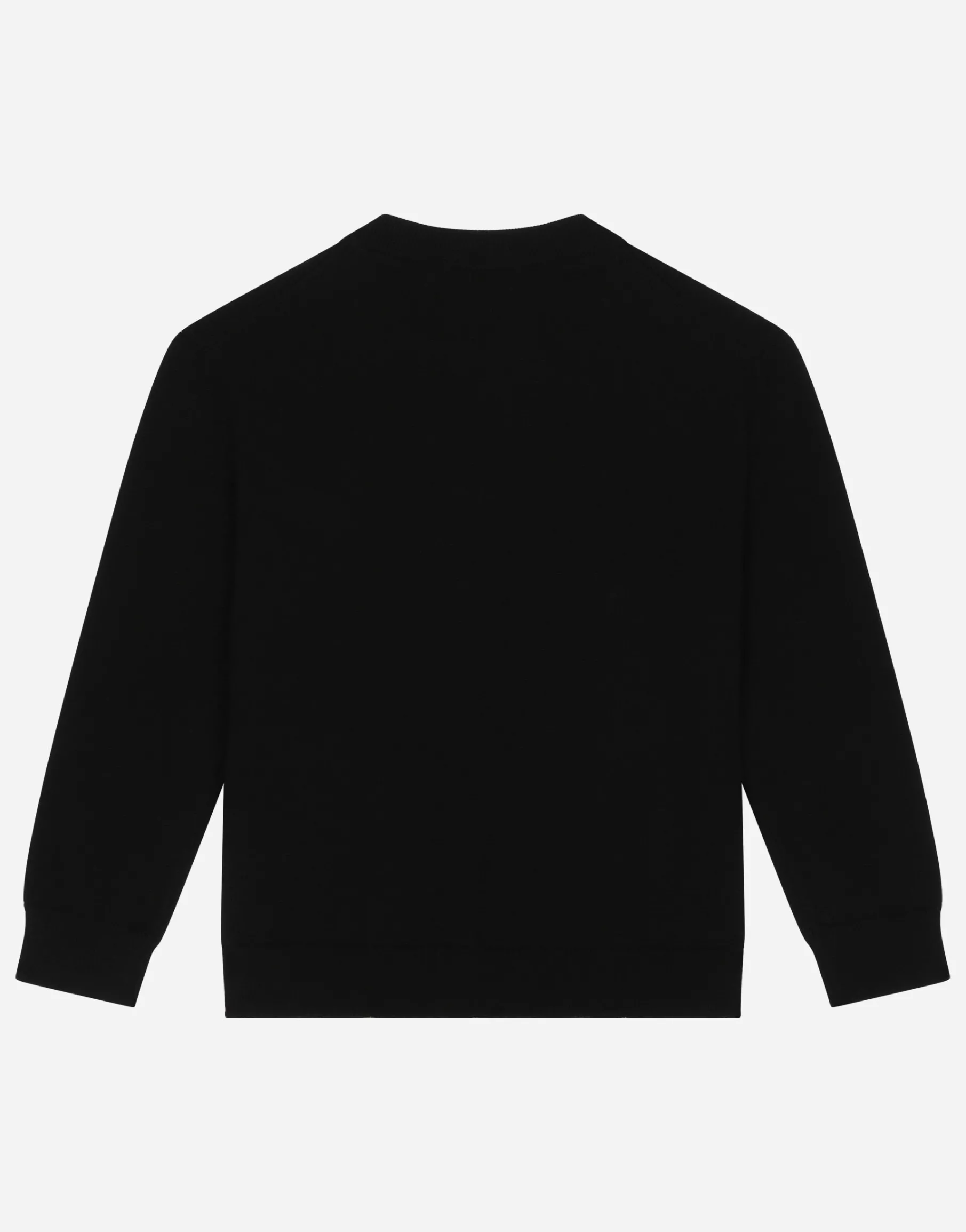 Round-neck knit pullover with logo tag