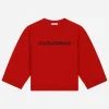 Round-neck pullover with logo embroidery