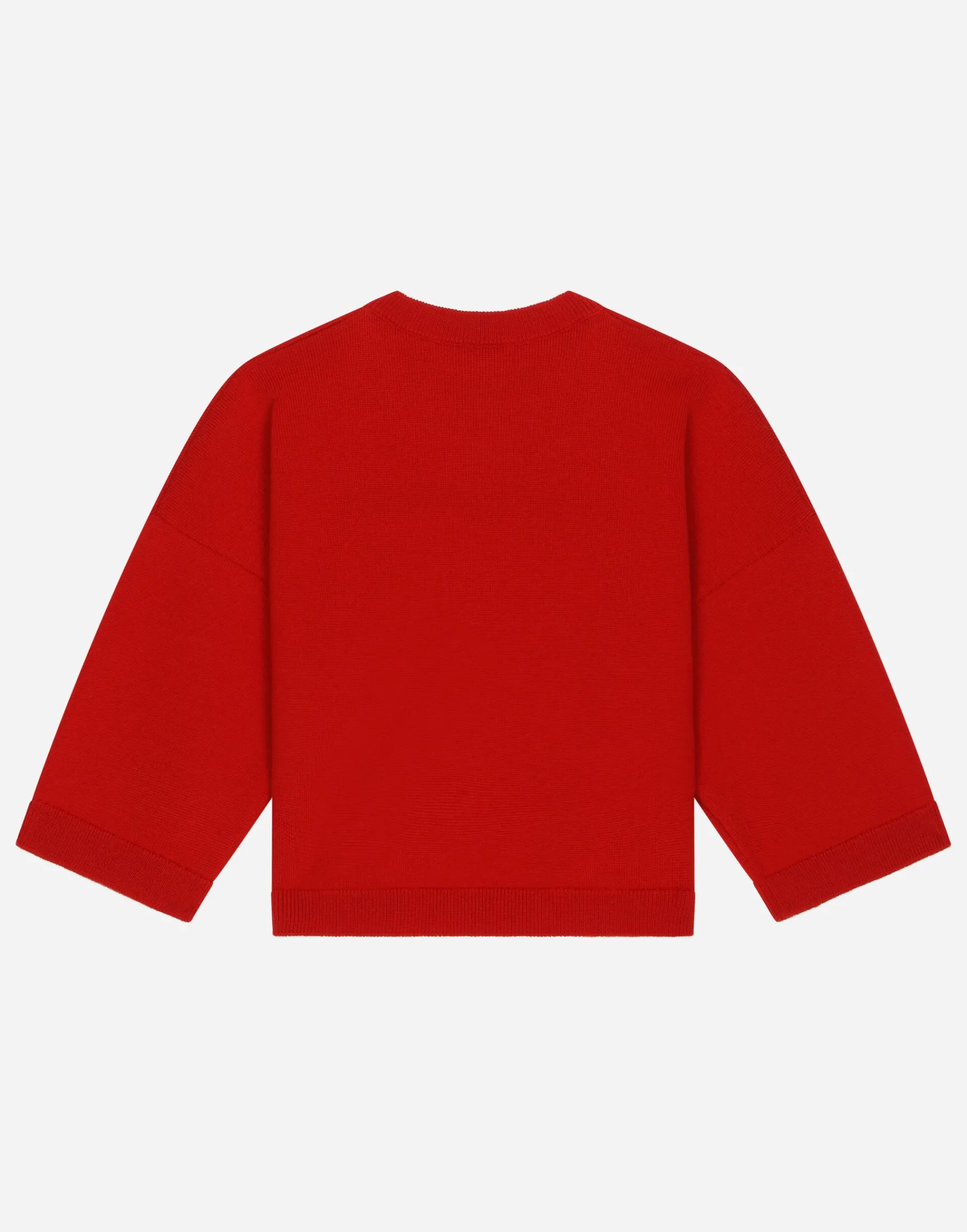 Round-neck pullover with logo embroidery
