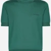 Round-neck silk sweater with Dolce&Gabbana logo
