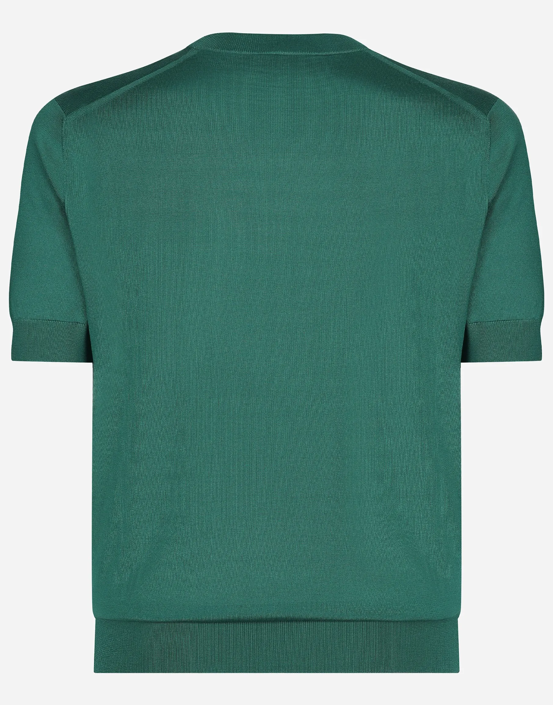 Round-neck silk sweater with Dolce&Gabbana logo
