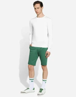 Round-neck silk sweater with Dolce&Gabbana logo