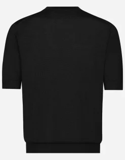 Round-neck silk sweater with Dolce&Gabbana logo