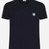 Round-neck stretch cotton t-shirt