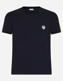 Round-neck stretch cotton t-shirt