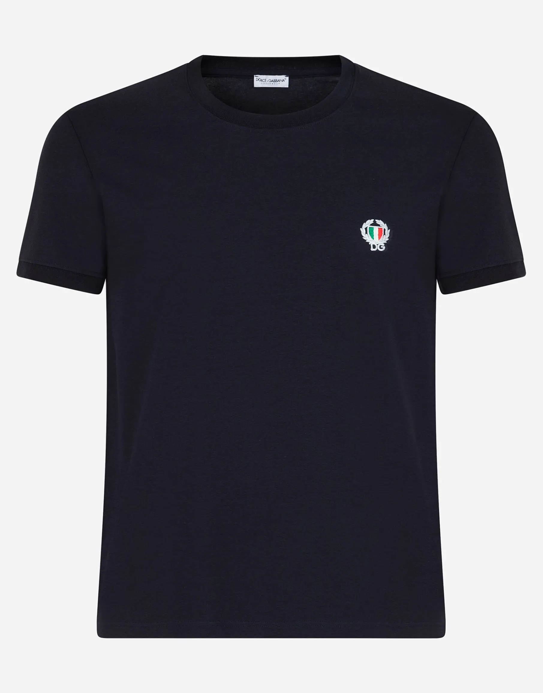 Round-neck stretch cotton t-shirt
