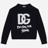 Round-neck sweater with DG logo inlay