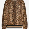 Round-neck sweatshirt with leopard-print Crespo and tag
