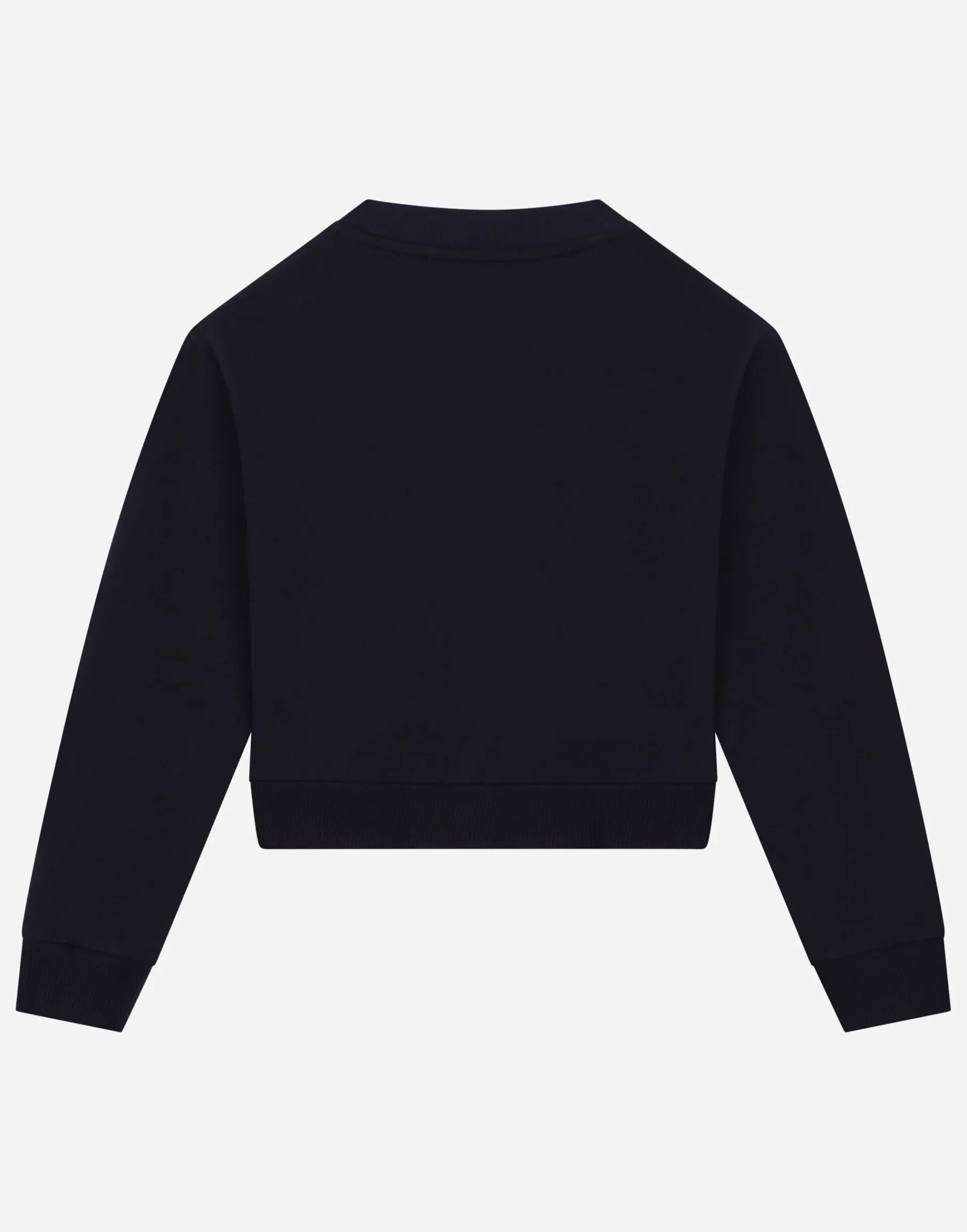 Round-neck sweatshirt with logo print and rose patch