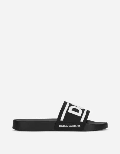 Rubber beachwear sliders with DG logo
