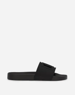Rubber beachwear sliders with DG logo