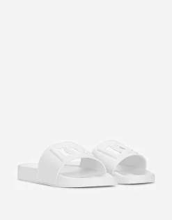 Rubber beachwear sliders with DG logo