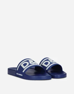 Rubber beachwear sliders with DG logo