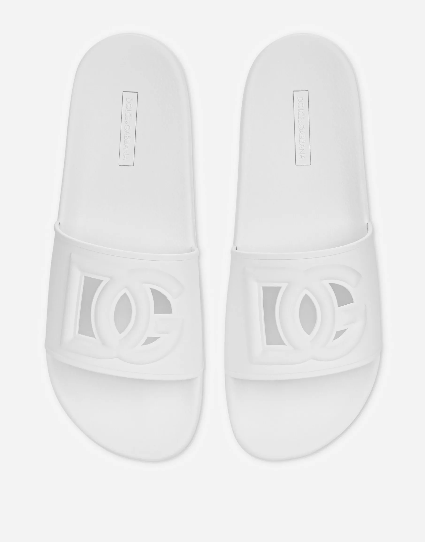 Rubber beachwear sliders with DG logo