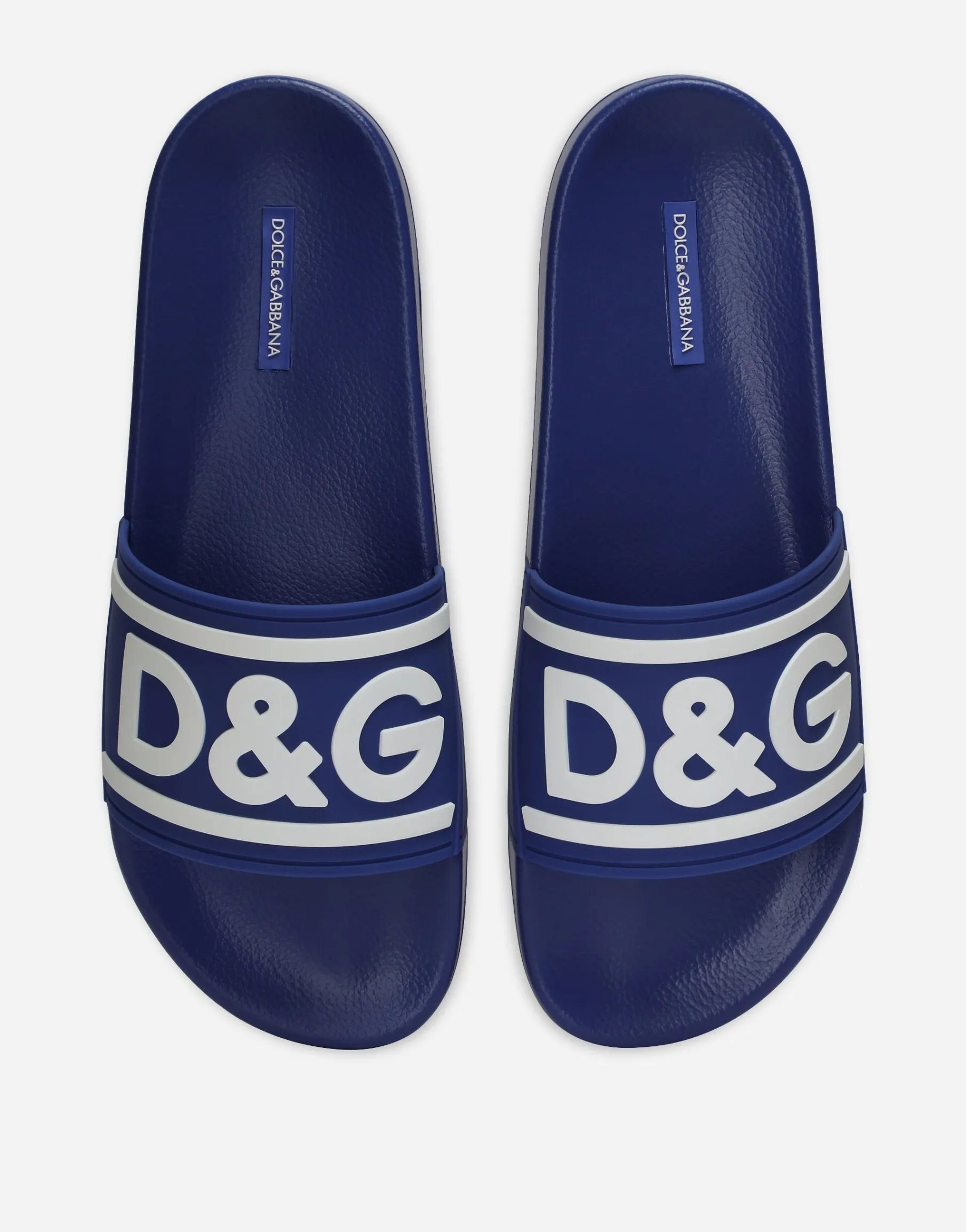 Rubber beachwear sliders with DG logo