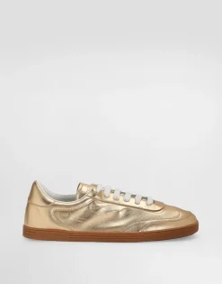 Saint Tropez foiled leather sneakers
