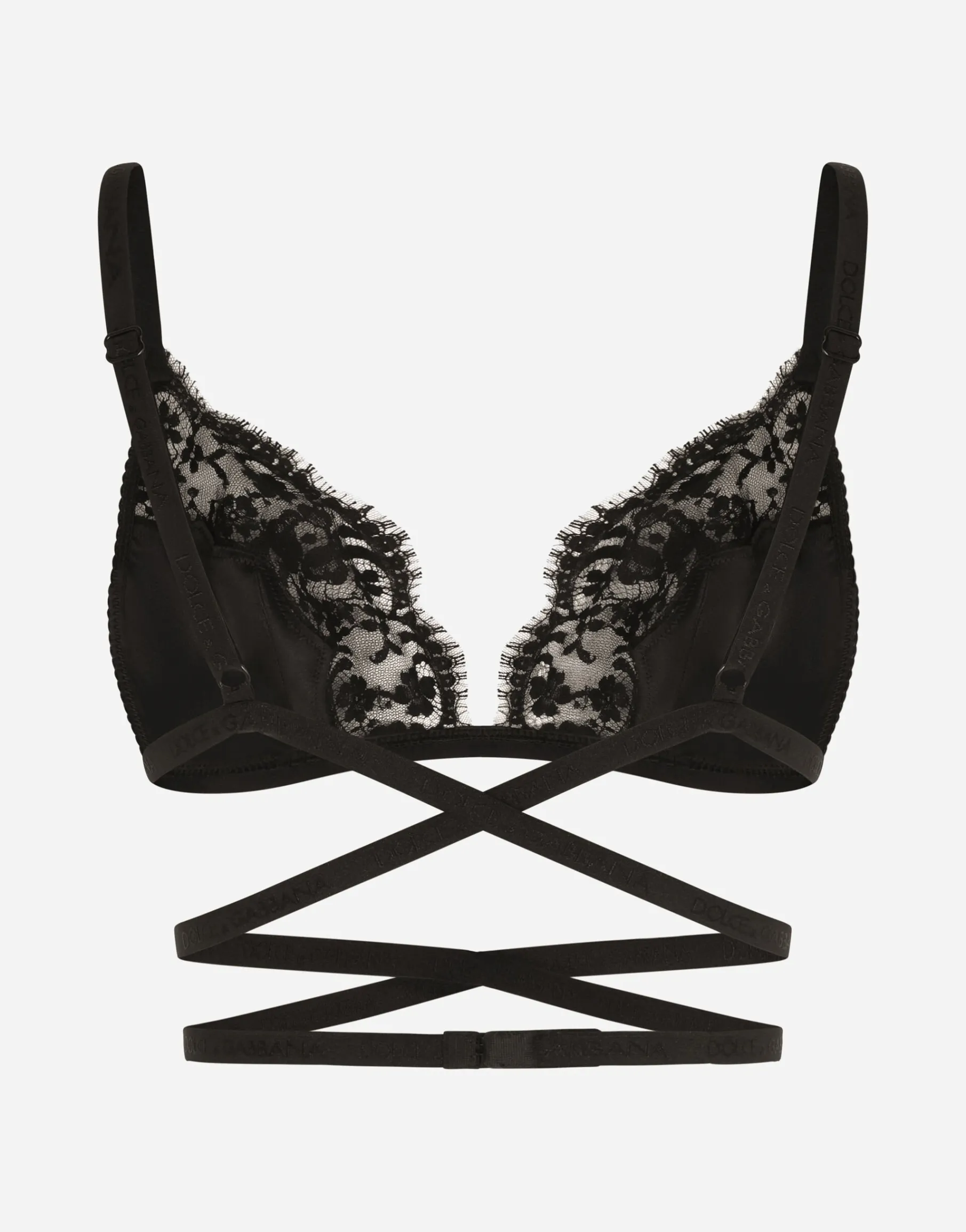 Satin and lace triangle bra