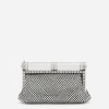 Satin bag with fusible rhinestones