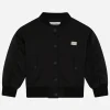 Satin bomber jacket with logo plate