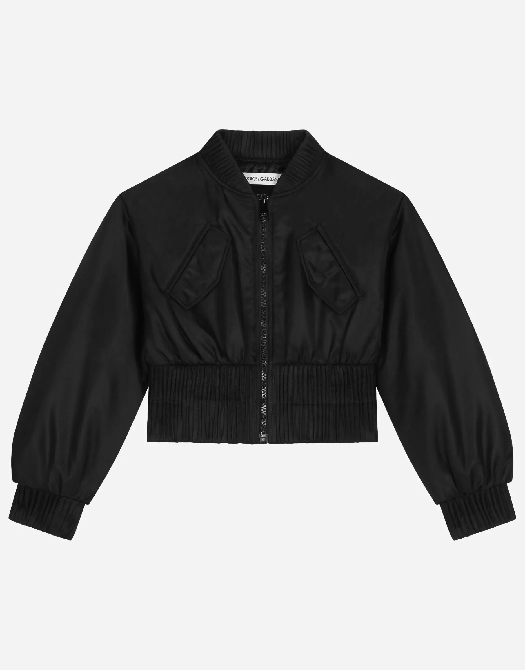 Satin bomber jacket with tag