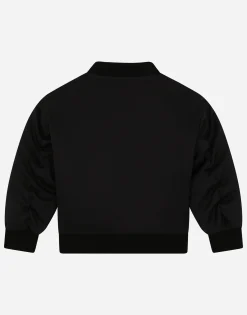 Satin bomber jacket with logo plate