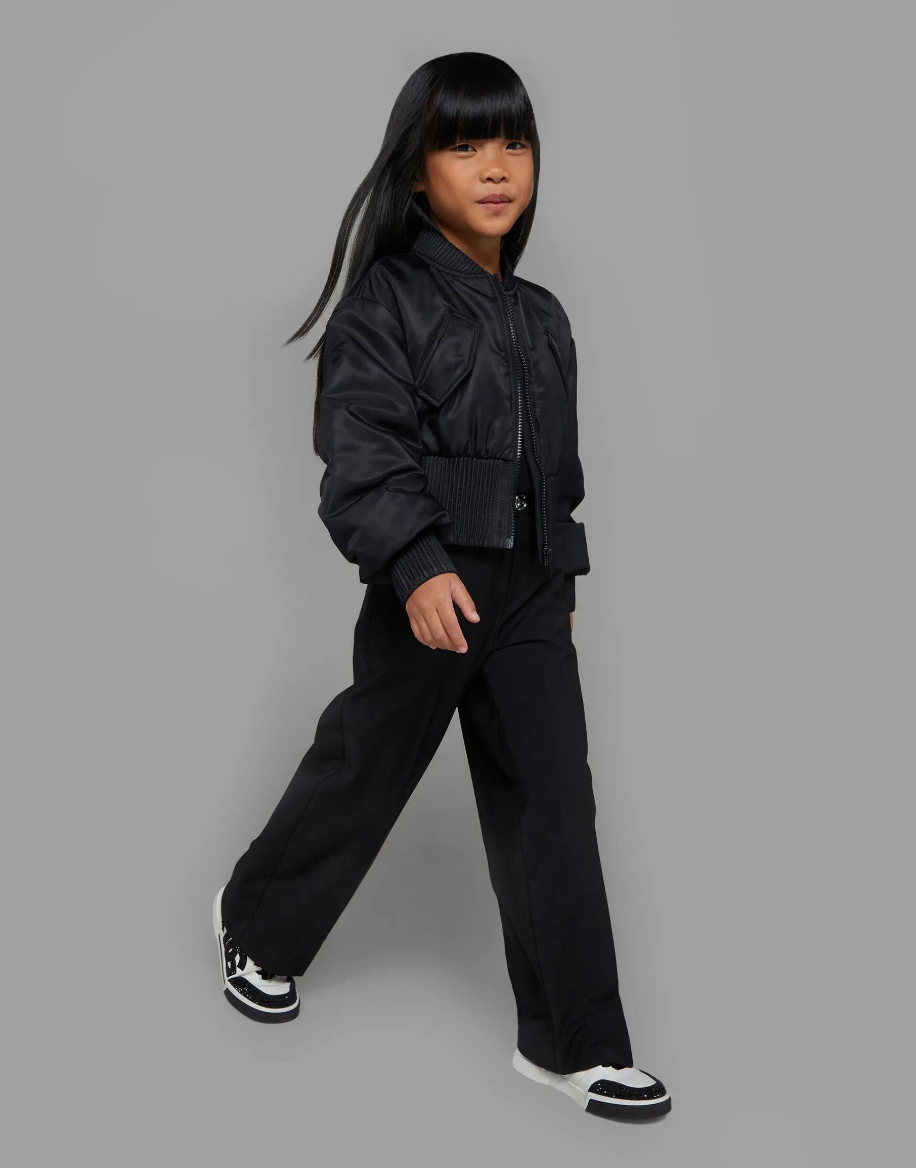 Satin bomber jacket with tag