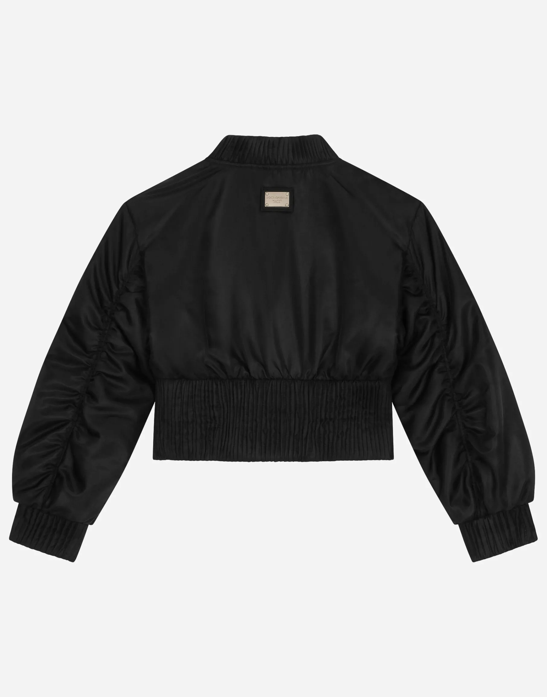 Satin bomber jacket with tag