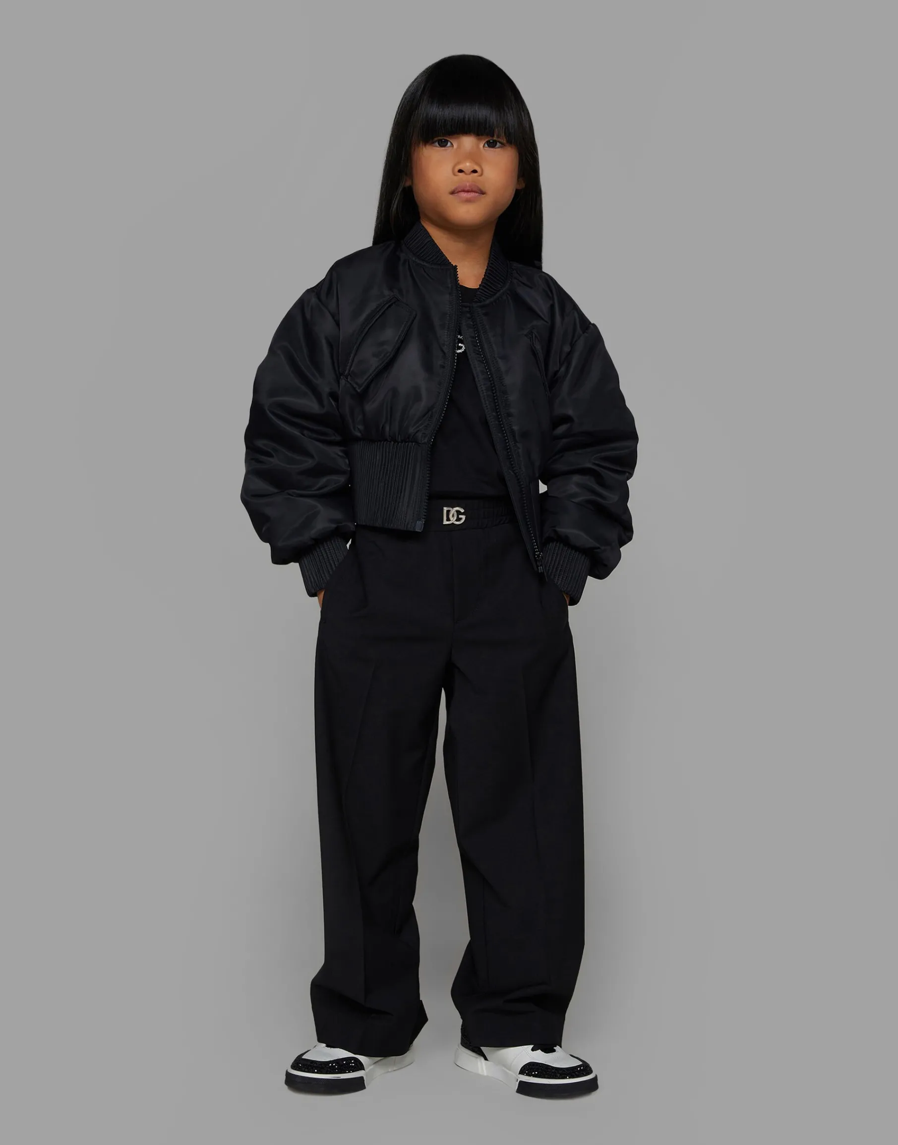 Satin bomber jacket with tag