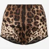 Satin culottes with leopard print