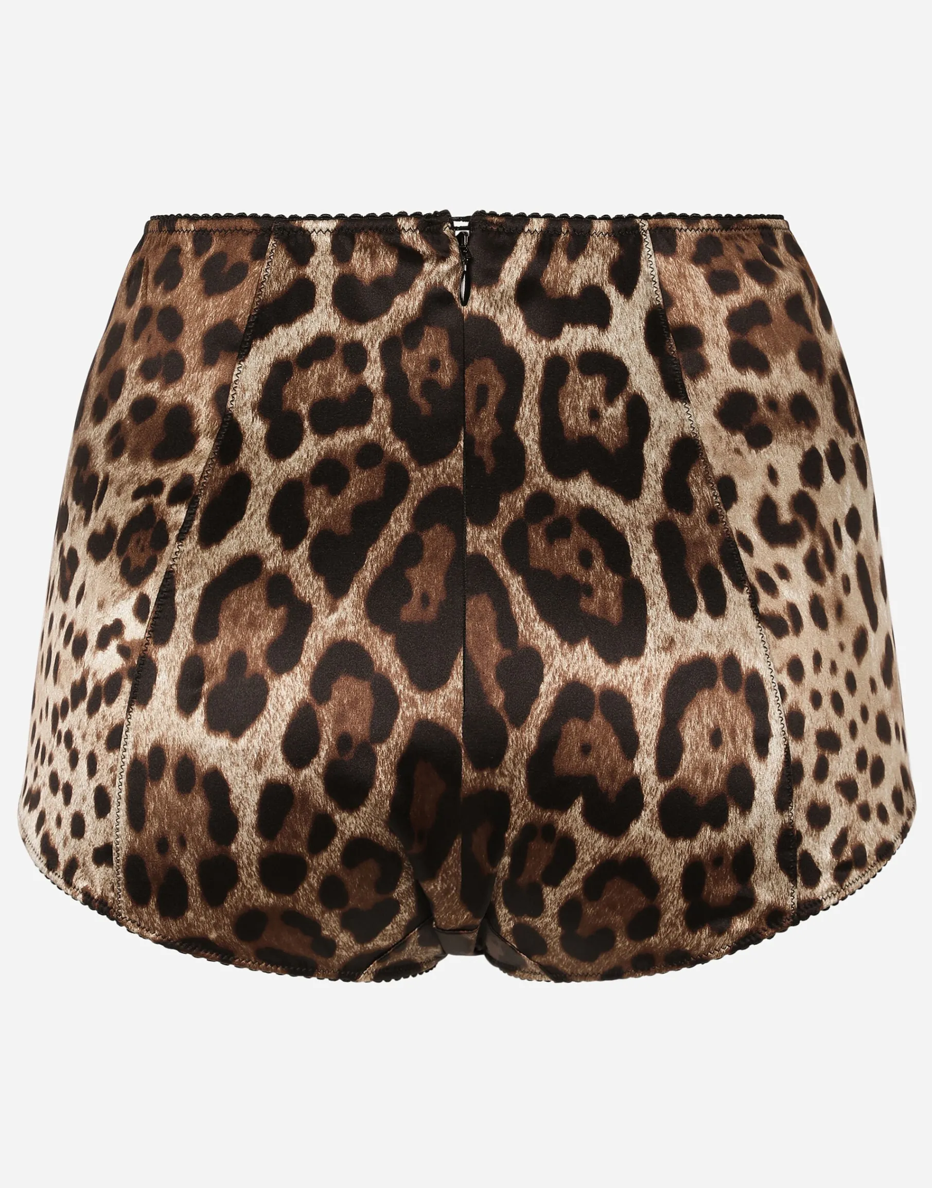 Satin culottes with leopard print