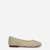 Satin DG logo ballet flats with fusible rhinestones