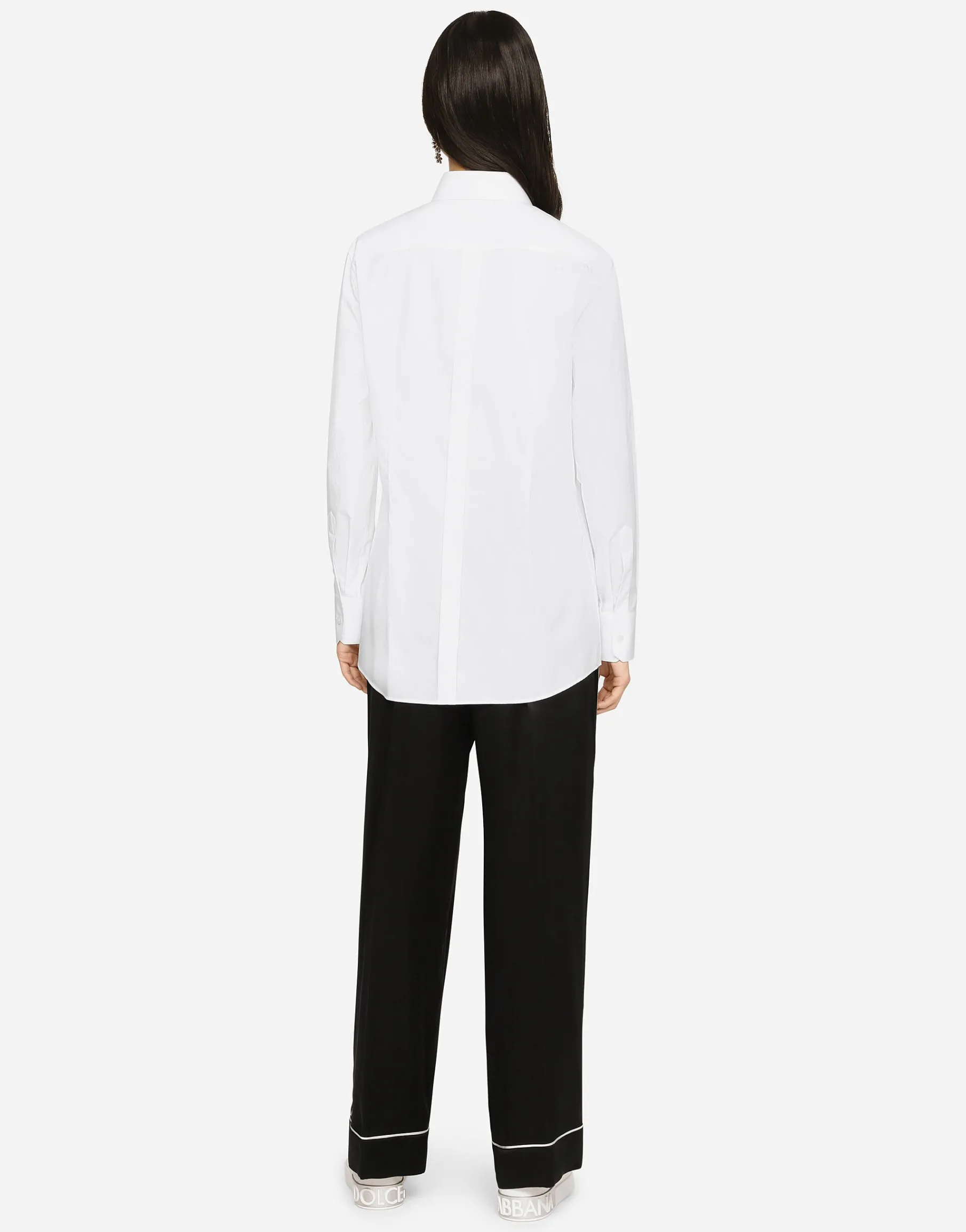 Satin pajama pants with piping