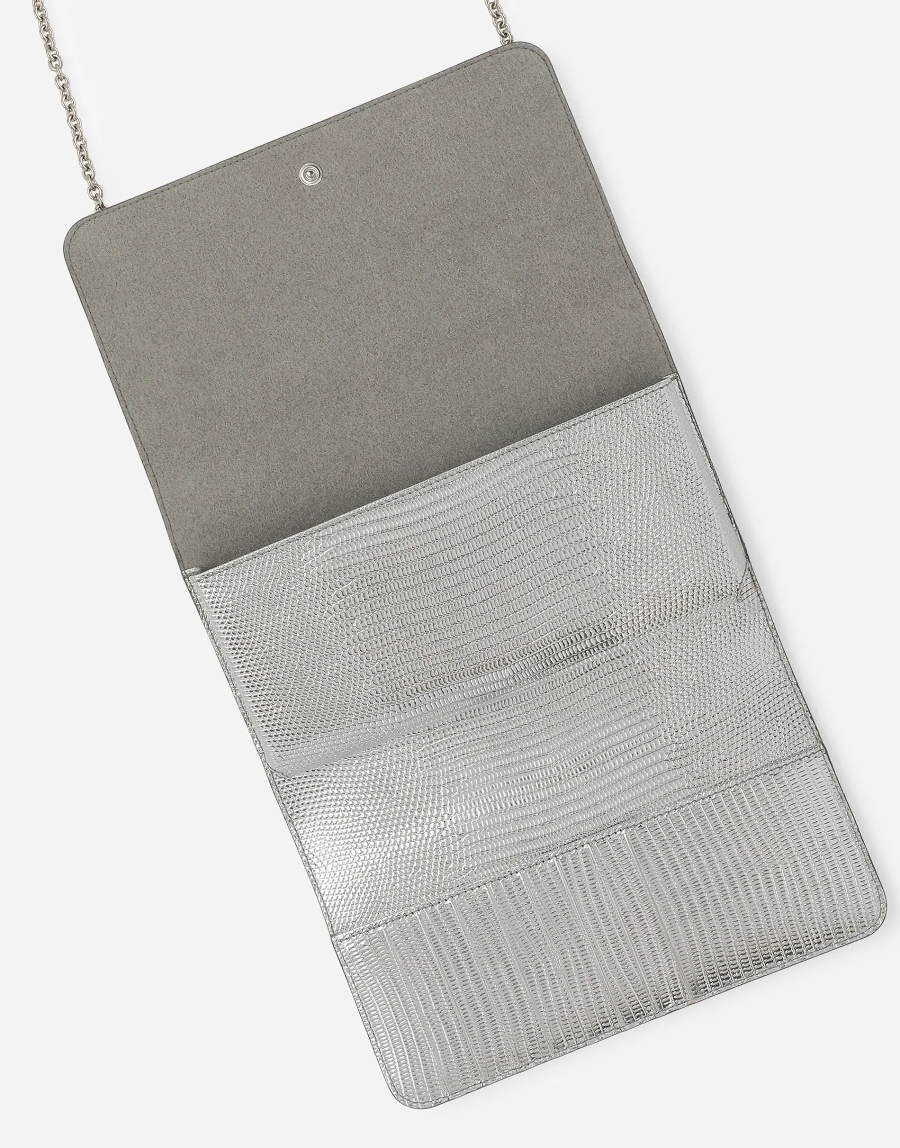 Satin phone bag with fusible rhinestones