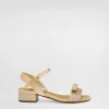 Satin sandals with glittery polka-dots and rhinestones