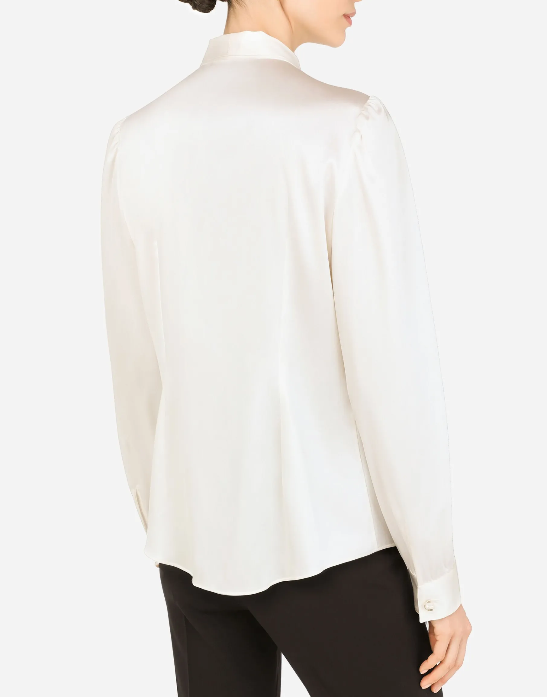 Satin shirt with pearl buttons with DG logo