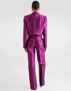 Satin shirt with pussy-bow