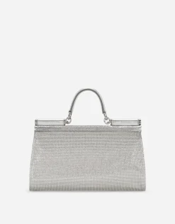 Satin Sicily bag with fusible rhinestones