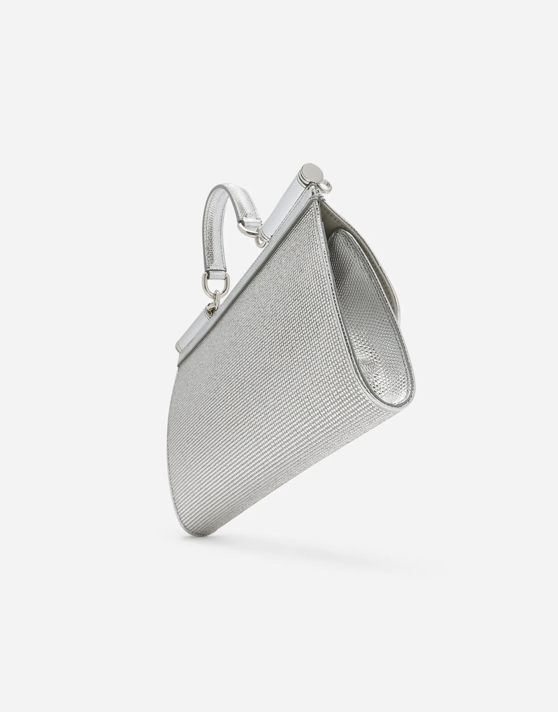 Satin Sicily bag with fusible rhinestones