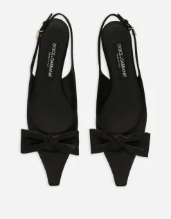 Satin slingbacks with bow detail