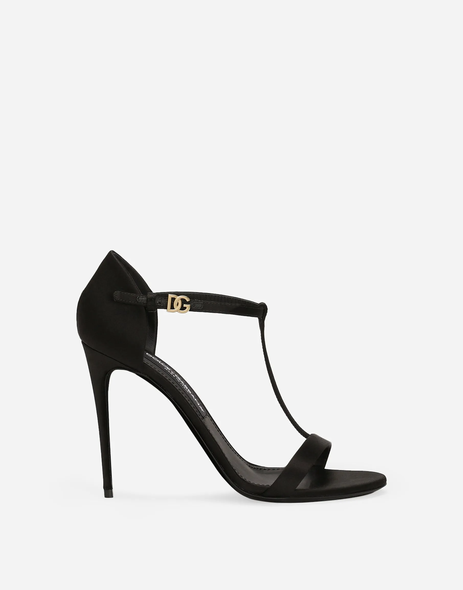 Satin T-bar sandals