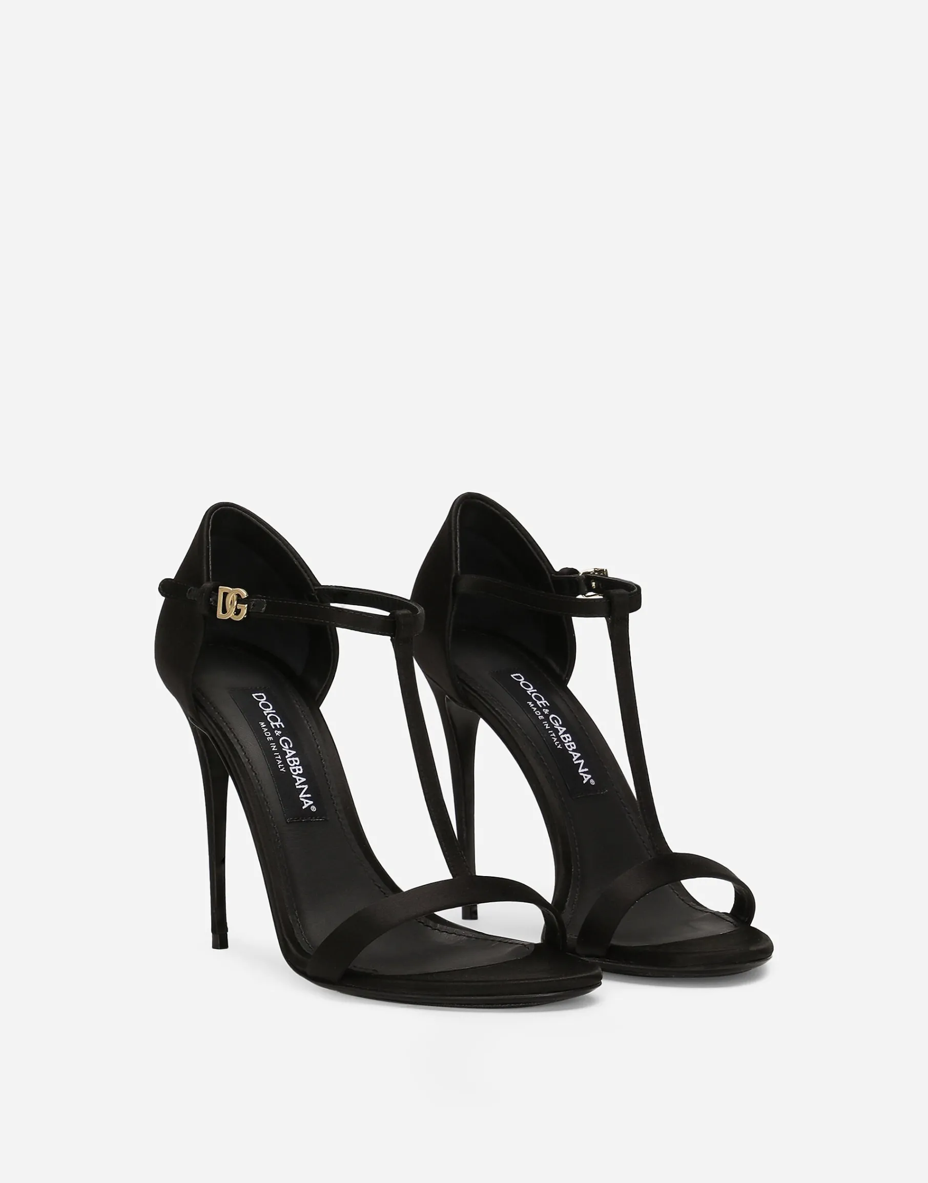 Satin T-bar sandals