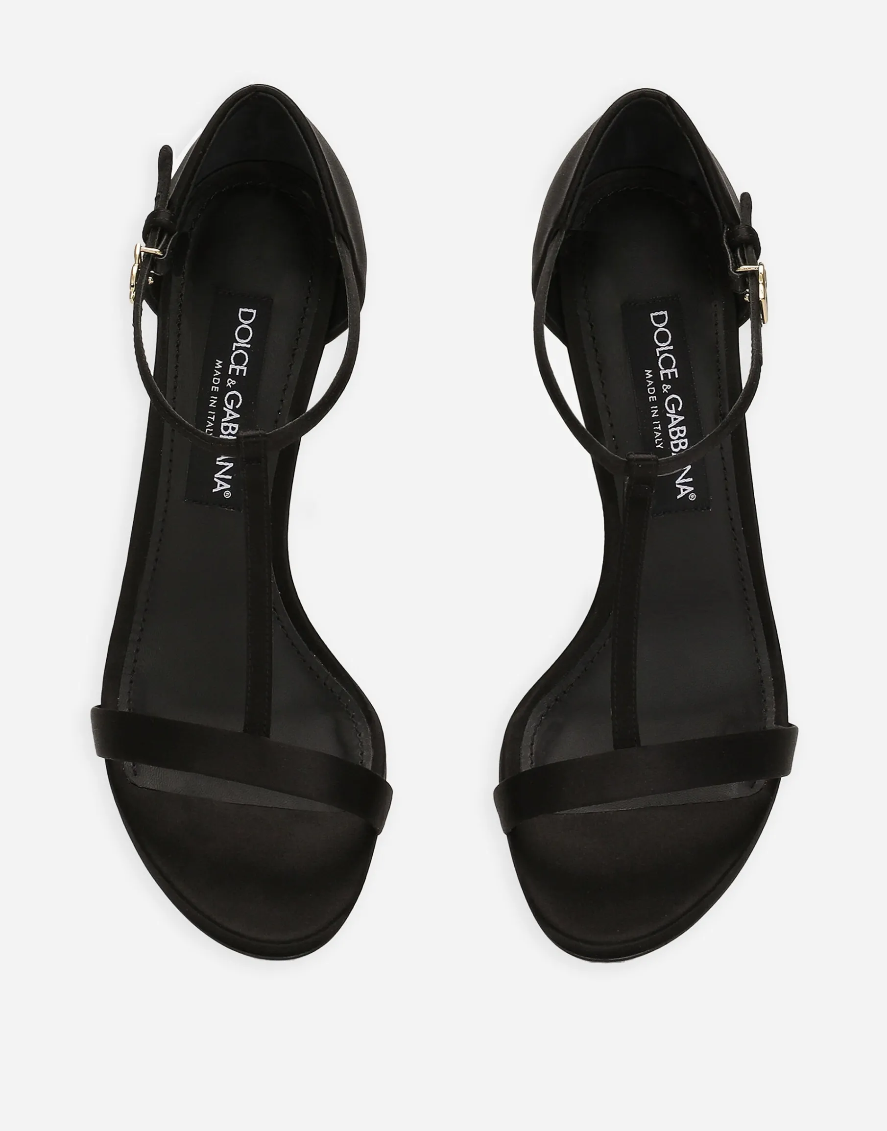 Satin T-bar sandals