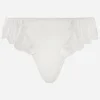 Satin thong with lace detailing