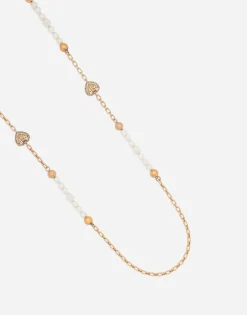 Sautoir chain with DG-logo beads and hearts