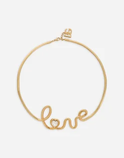 Semi-rigid necklace with “love” lettering