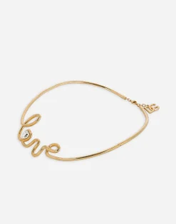 Semi-rigid necklace with “love” lettering