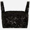 Sequined crop top with straps